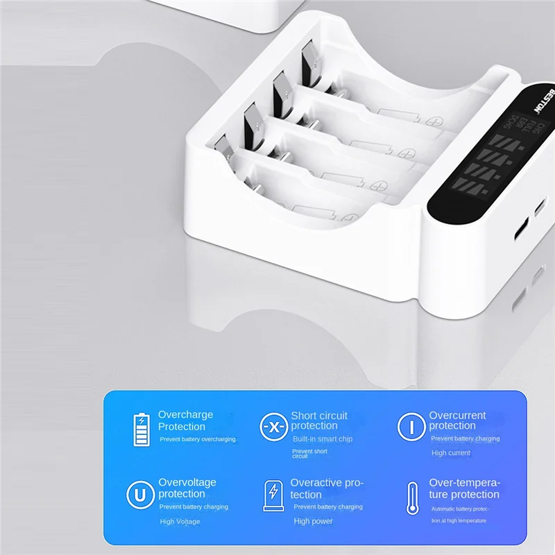 Зарядное устройство C9023L с 4-мя слотами и ЖК-дисплеем для AA/AAA 1 2 в