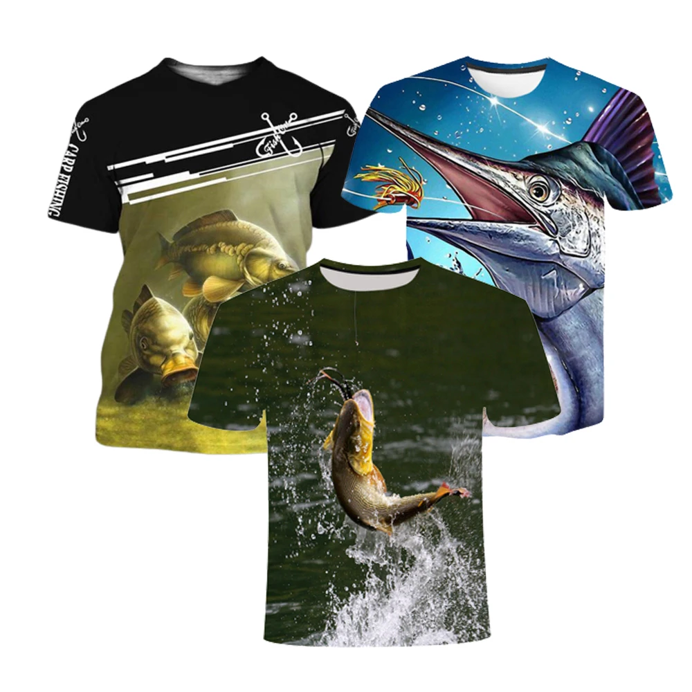 Купи Funny Fishinger Carp Fish Fisherman T Shirt Men Short Sleeve Cotton T-shirts Man Camisetas Cool Summer T-shirt за 395 рублей в магазине AliExpress