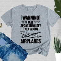 suumer women t shirt airplane pilot print cotton brand female t shirt casual loose short sleeve o neck tops camisetas mujer