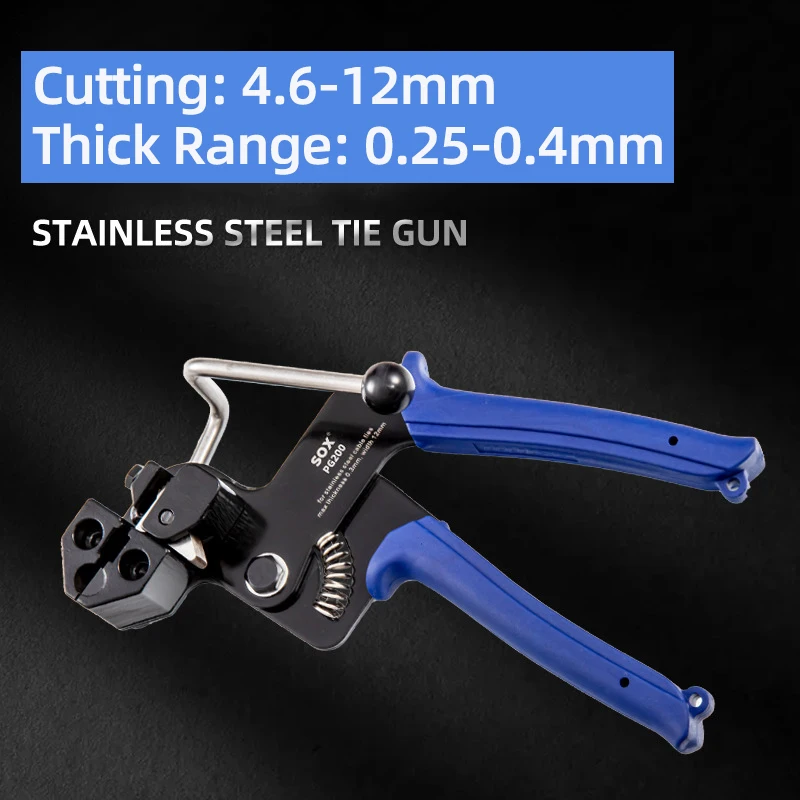 

Cable Tie Gun for Stainless Steel Tie Hand Fastening Tool High Quality Multi-Purpose Locking Wrap Strap Cutting Tension