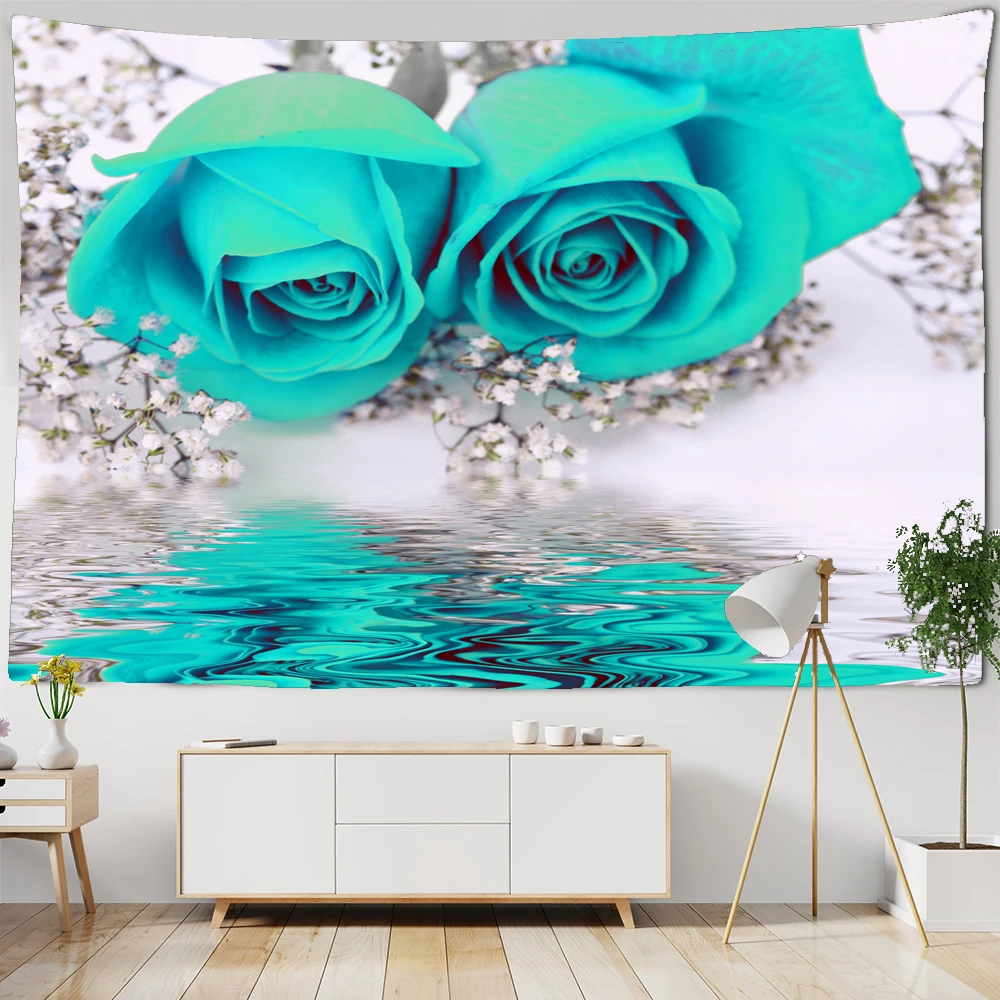 

Flowers Style Tapestry Wall Hanging Bohemian Hippie Tapestries Aesthetics Room Bedroom Art Background Cloth Decor Beach Towel