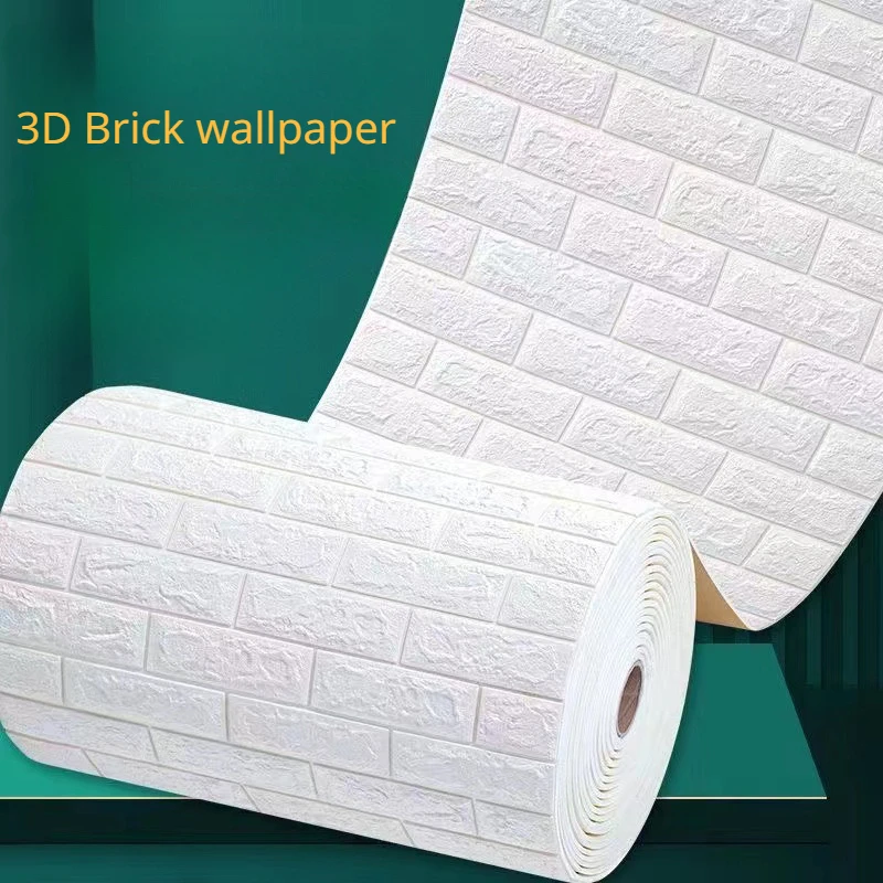 

70cmx5/10M 3D Brick Wallpaper Continuous Waterproof Brick WallSticker Self-adhesive Antique Foam Brick Wallpaper Home Decoration