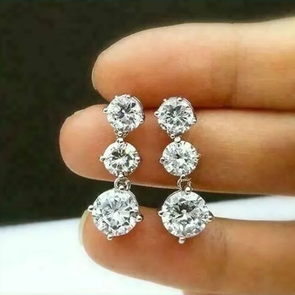 

CAOSHI Simple Design Round Shape Crystal Drop Earrings for Women Fashion Elegant Female Wedding Accessories Exquisite Jewelry