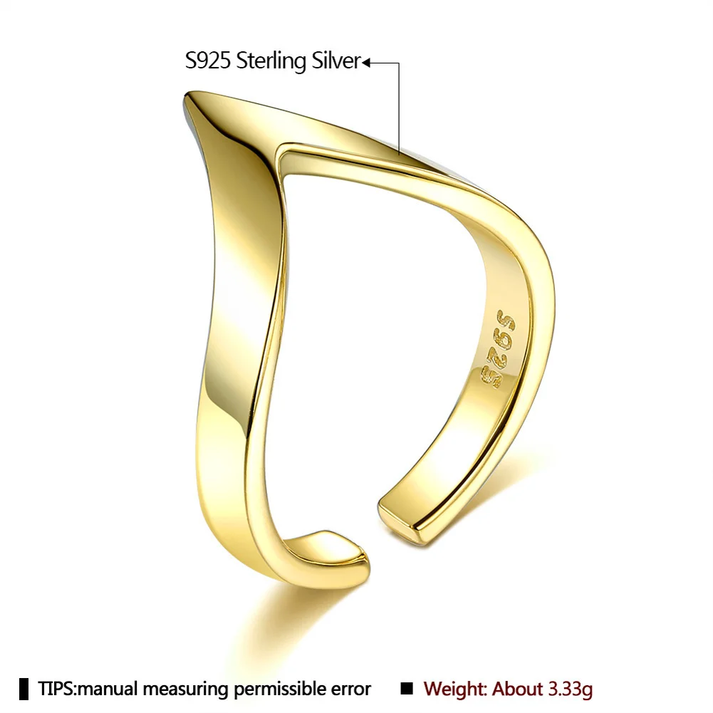 

Женское Открытое кольцо V-образной формы из серебра S925 пробы Pter103