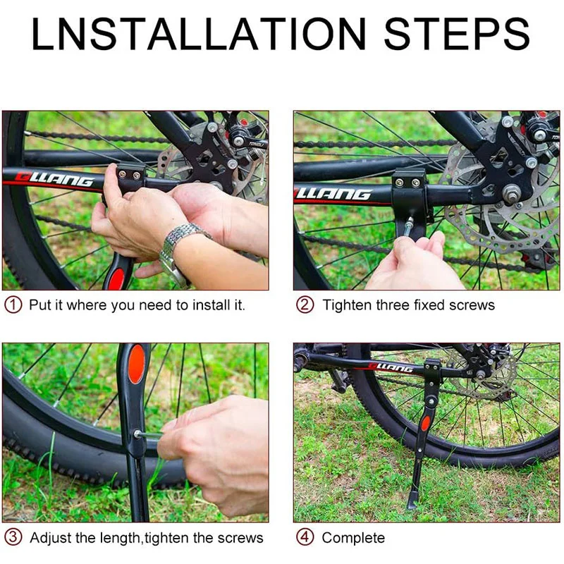 Регулируемая подставка для велосипеда алюминиевая задняя боковая 22-27 дюймов