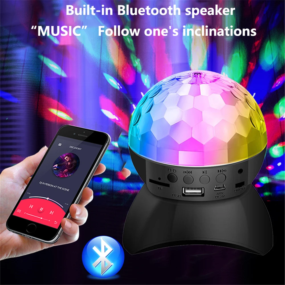 

RGB Disco Light Dj Luces Discoteca Lamp Birthday Party Lights Decorations Ball Projector Christmas Stage Lampen Bluetooth Speake