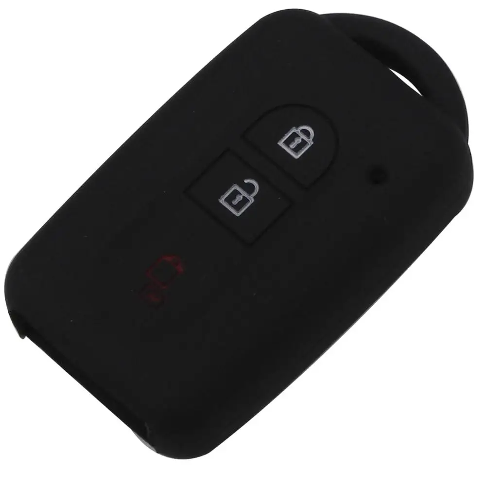 

Jingyuqin 3-кнопочный силиконовый чехол для дистанционного ключа автомобиля FOB, защитный чехол для Nissan Duke MICRA QASHQAI JUKE X-Trail NAVARA