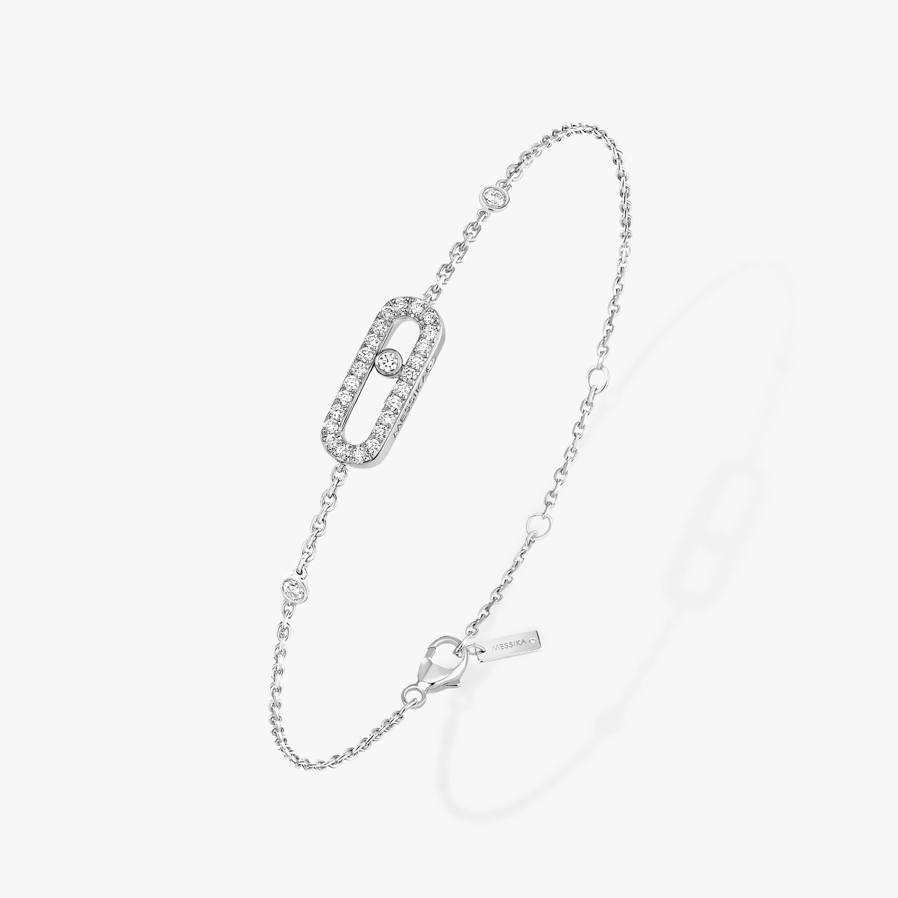 

Luxury boutique jewelry, exquisite single diamond women's bracelet, sliding diamond bracelet, please check the video for details