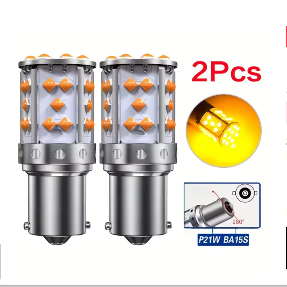 

В упаковке 1156 P21W ba15s Bau15s PY21W 7507, светодиодная лампа Canbus No Hyper Flash, указатель поворота, встроенный резистор, без ошибок, оранжевый