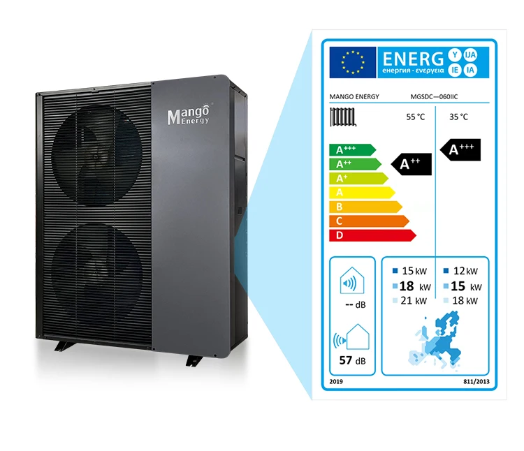 Фото Тепловой насос 9кВт 12кВт 22кВт EVI R32 Split DC Inverter, высокоэффективный, солнечный, воздух-вода, безрезервуарный, для нагрева воды №4