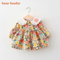 bear leader baby girl dress spring newborn floral doll collar dress kids clothes cute princess dress for 1st birthday vestidos