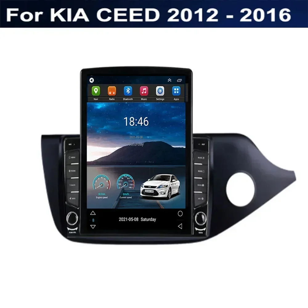 Для Tesla Style 2Din Android 13 Автомобильное радио для KIA CEED 2012-2016 RHD Мультимедийный