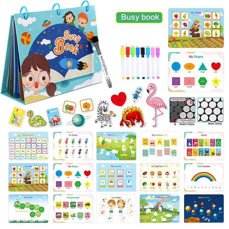 Детская игрушка Монтессори, занятая книга, Тихая книга для дошкольного обучения, Детская развивающая раскраска, занятая доска, игрушка для детей, подарок