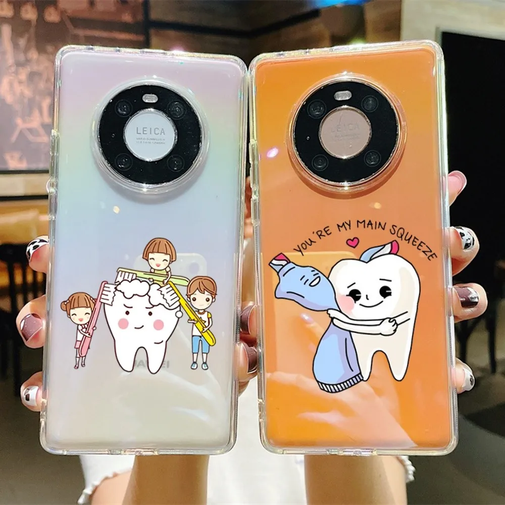 Милый мультяшный чехол зубы для телефона Samsung S10 20 22 23 A10 40 Xiaomi10 Note10 Huawei P50 Honor60 70