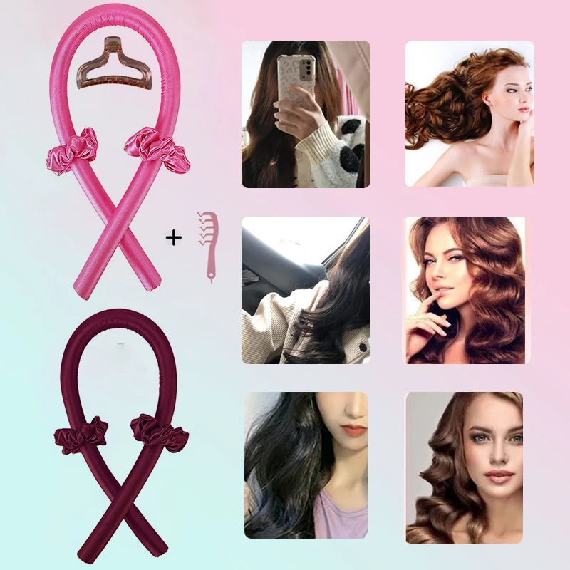 Hair Curlers No Heat Curly Hair Products Set Heatless Curls Rollers Short Long Hair Overnight Curls Headband boucleur cheveux images - 6