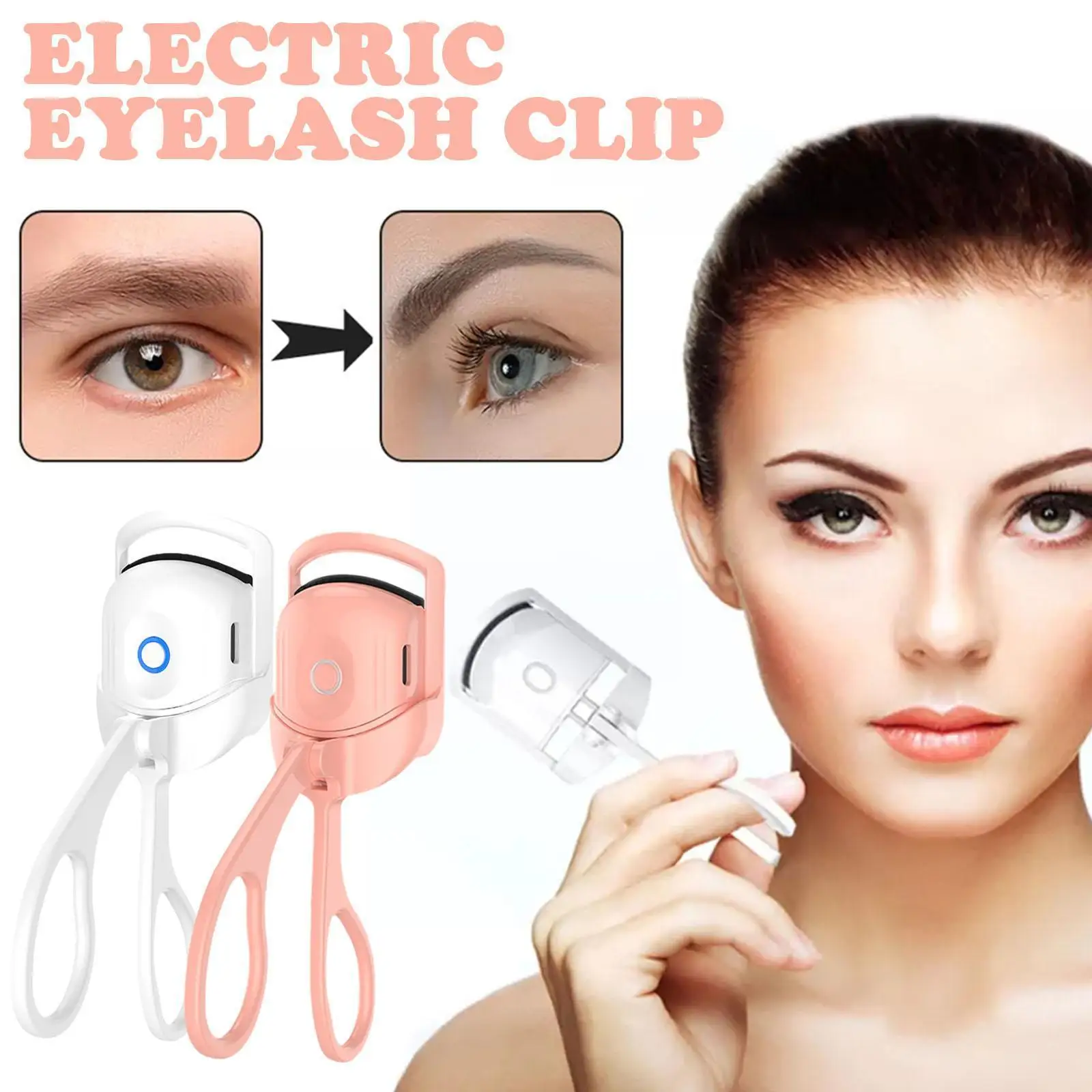 

Eyelash Curler Portable USB Electric Heated Comb Eye Eyelash Makeup Lash Curler Curls Eyelashes Lasting Long Tools Thermal E2S7