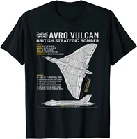 vulcan bomber raf airplane aircraft war plane blueprint t shirt short sleeve casual cotton o neck summer tees