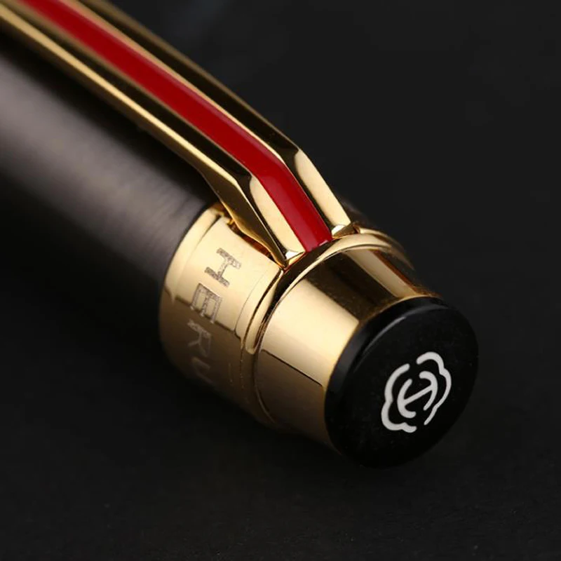 Перьевая ручка Hero 200E Executive Grey &amp Black Barrel из 14-каратного золота с тонким пером 0 5 мм