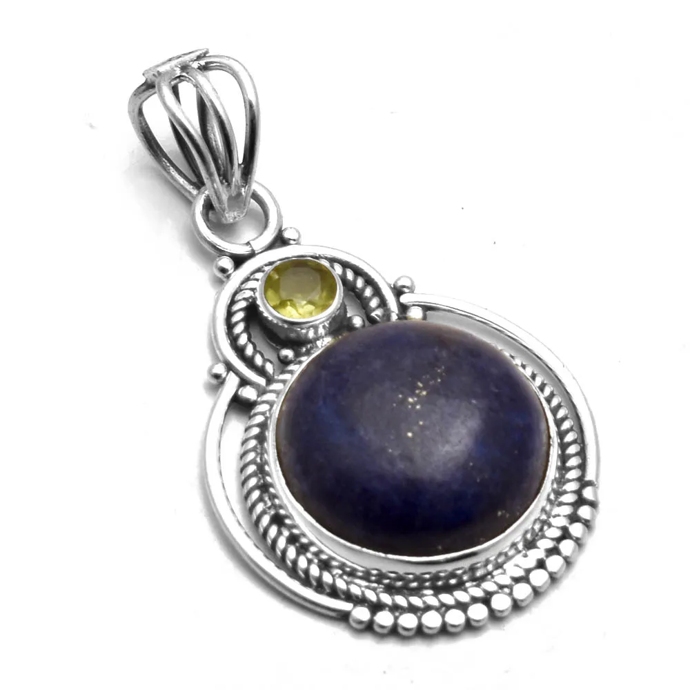 

Genuine Lapis Lazuri Pendant 925 Sterling Silver, 38 mm, AP8945