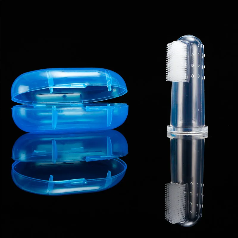

New Super Soft Pet Finger Toothbrush with Box Toy Teddy Dog Brush Bad Breath Tartar Teeth Tool Dog Cat Cleaning Pet Supplies