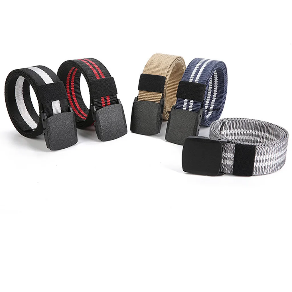 Ремень брезентовый Мужской без металлической пряжки длинный нейлоновый