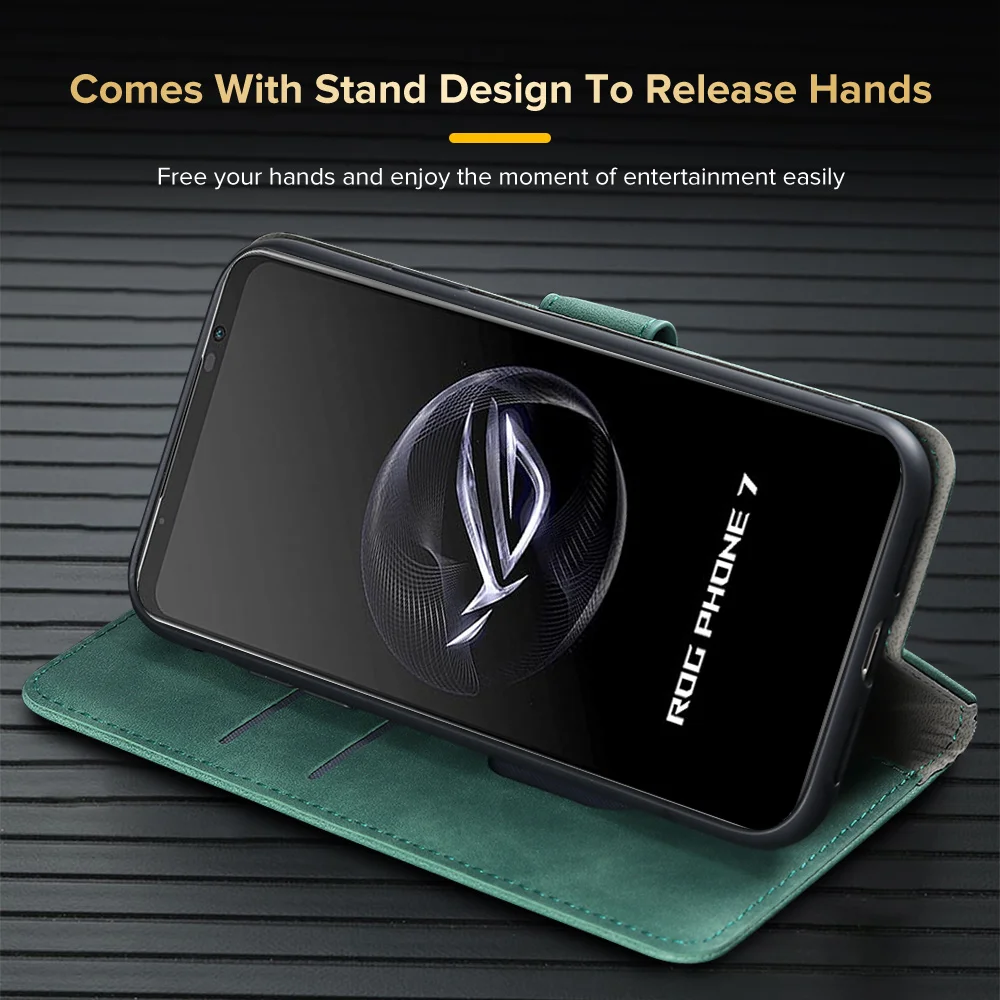 Чехол для Asus Rog Phone 7 Ultimate 6 дюймов кожаный флип-Магнитный чехол-книжка с подставкой