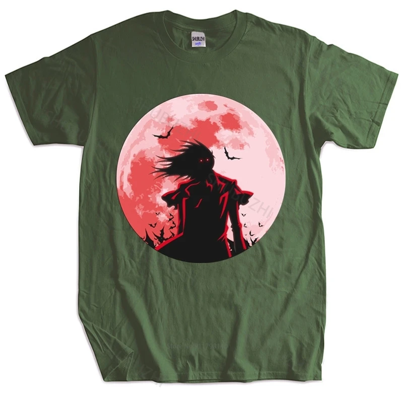 

Новинка, Модная хлопковая футболка, футболки Hellsing Alucard Moon Hell sing, манга, аниме, унисекс футболка, хлопковая футболка, Прямая поставка