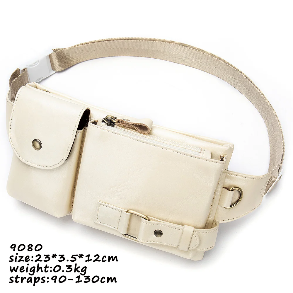 

Genuine Leather Belt Bag Women's Waist Bags Fanny Pack Unisex Waist Pack Phone Pouch Travel Bumbag riñonera mujer hombre