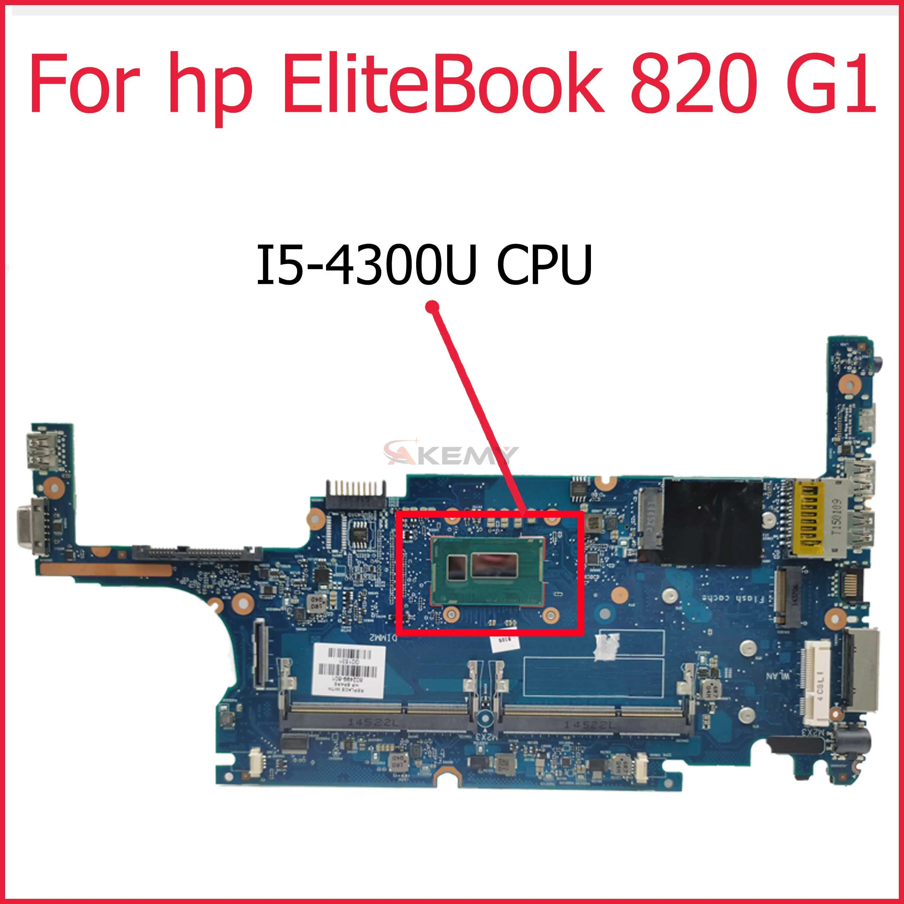 

731066-001 731066-501 731066-601 For HP EliteBook 820 G1 Laptop Motherboard 6050A2630701-MB-A01 With I5-4300U CPU 100% Tested OK