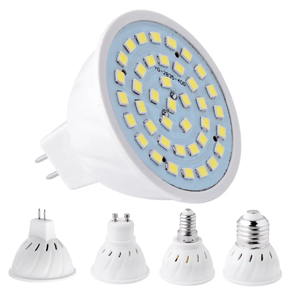 

1/10/20pcs/lot E27 E14 MR16 GU10 Lampada LED Bulb AC 220V Bombillas LED Lamp Spotlight 40 60 80 LEDs 2835 SMD Lampara Spot Light