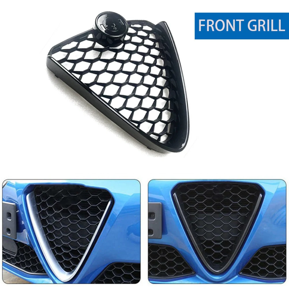 

Car Front Glossy Black Honeycomb Grill Mesh Badgeless Sport Racing Grills for Alfa Romeo Giulia Base 2016-2021