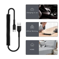 40w 5a usb type c data cable micro usb spring pull telescopic fast charging cable for android phone accessories car usb cable