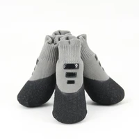 gray dogs socks rubber fixed waterproof pet shoes dog rain snow socks footwear for small medium big dogs non slip cat shoes