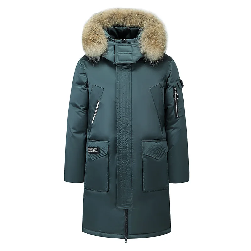 New Winter Men Down Jacket Fashion Men Down Jacket Thick and Warm Men Clothing Extended Section Down Jacket Men Warm Parkas