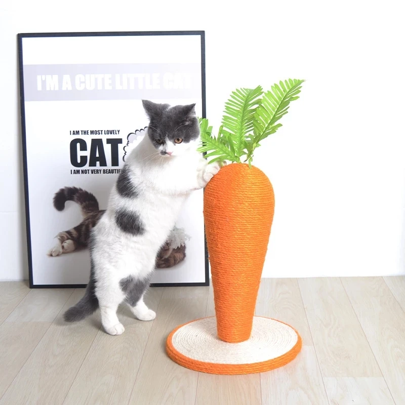 

Милая Когтеточка для моркови и кошек, игрушка для домашних животных, дерево для кошек, прочная Когтеточка с сизальным шнуром, кошачья Когтет...
