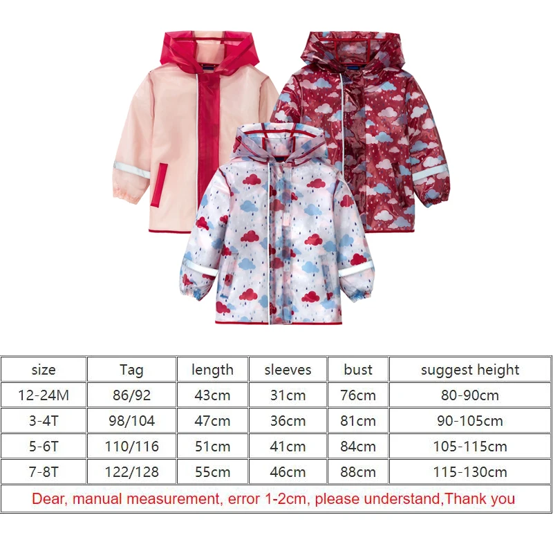 2022 весенняя куртка для девочек с капюшоном и принтом непромокаемые пальто