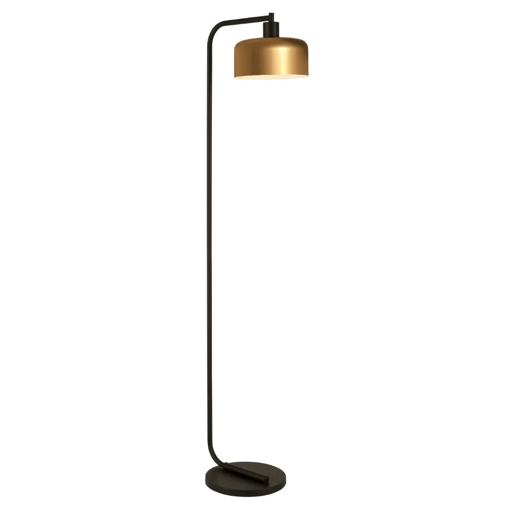 

Evelyn&Zoe Mid-Century Modern Metal Floor Lamp with Brass Shade