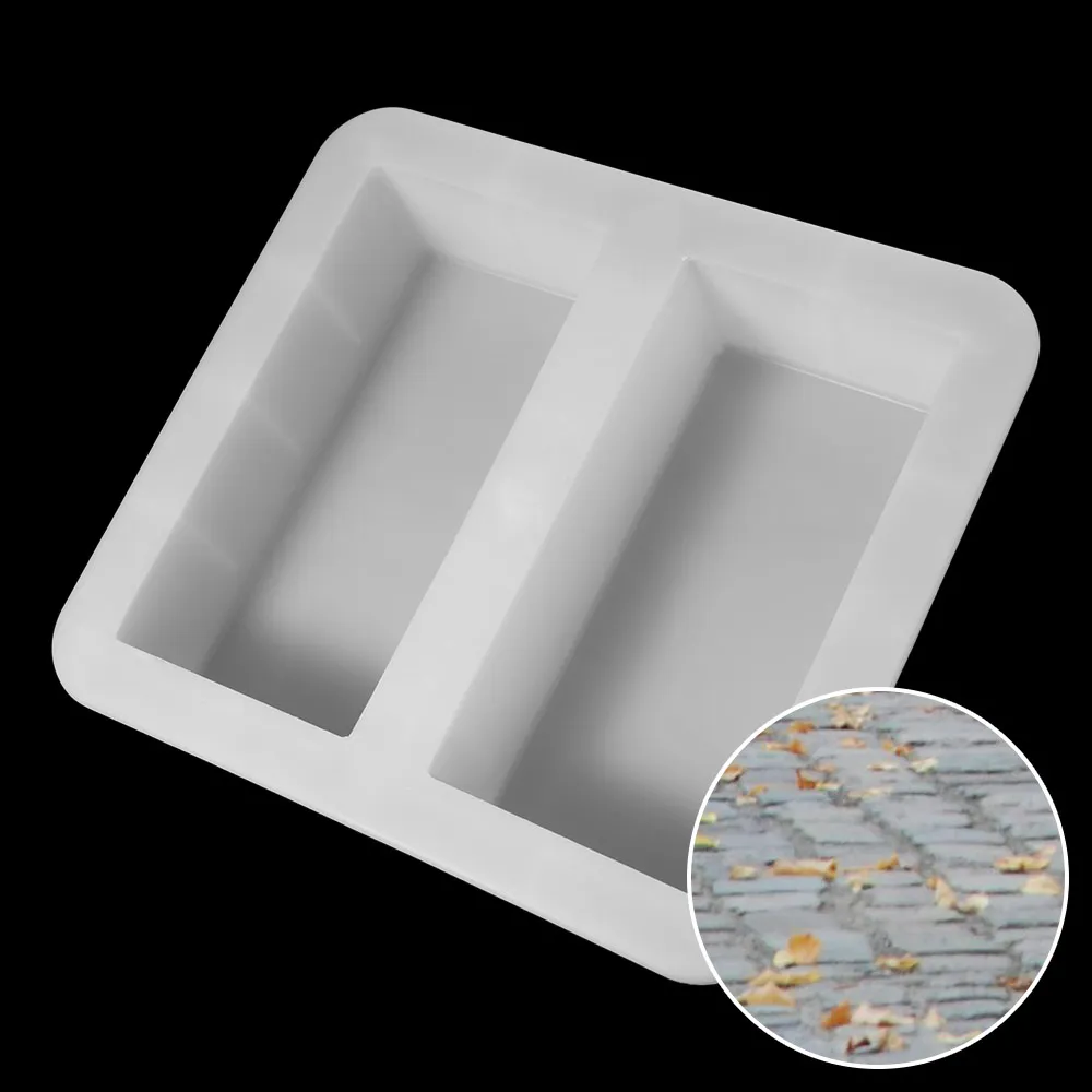 Фото DIY форма для тротуарной плитки 20x10 см, пластиковая форма для бетонной тротуарной плитки, прочная ручная работа, форма для кирпичного камня, открытый двор №3