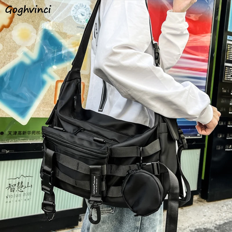 Модные сумки через плечо женские уличные тактические Techwear Y2k сумки-тоут большой