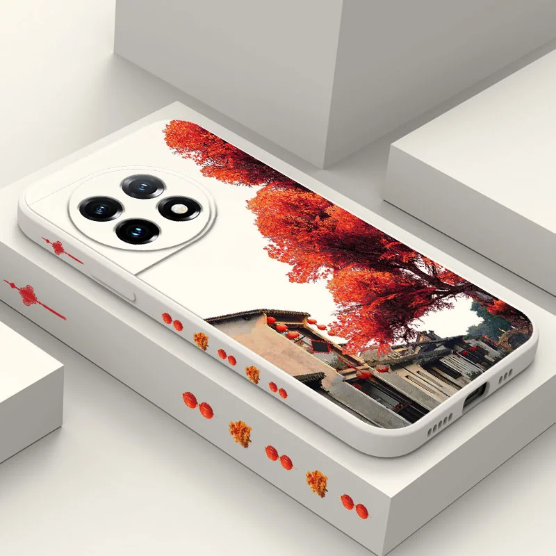 

Maple Station Phone Case For Oneplus 11 11R 10 10R 10T 9R 9RT 9 8T 8 7 7T Pro 5G Liquid Silicone Cover