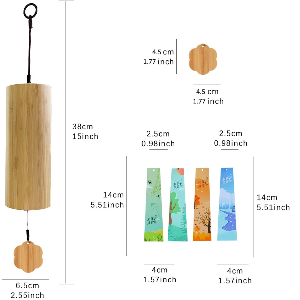 Hluru Bamboo Windchime 8 Стеблей Тонов Открытый Сад Патио Дзен Медитация Колокольчик C G Am Dm