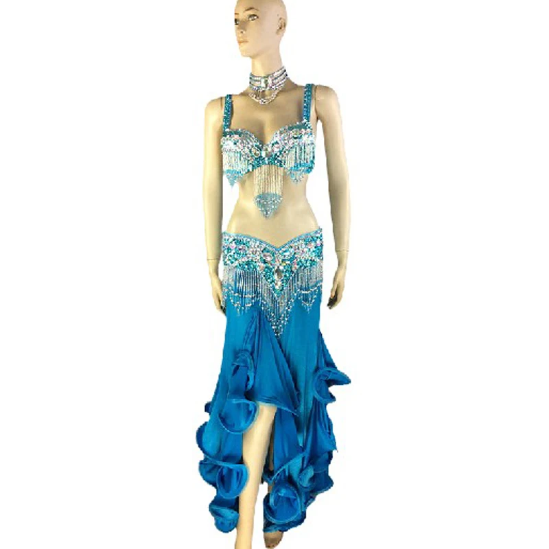 New design Women's Beaded Belly Dance Costume Sets Halloween Sexy Bellydance Christmas Wear Dancing Clothes Outfit | Тематическая