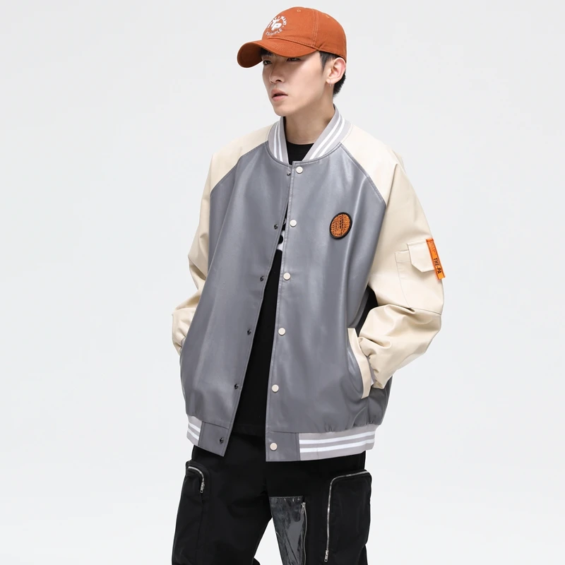 Youth Trend College Varsity Clothing Hip Hop Casual Leather Jackets Baseball Uniform Baseball Jackets For Men