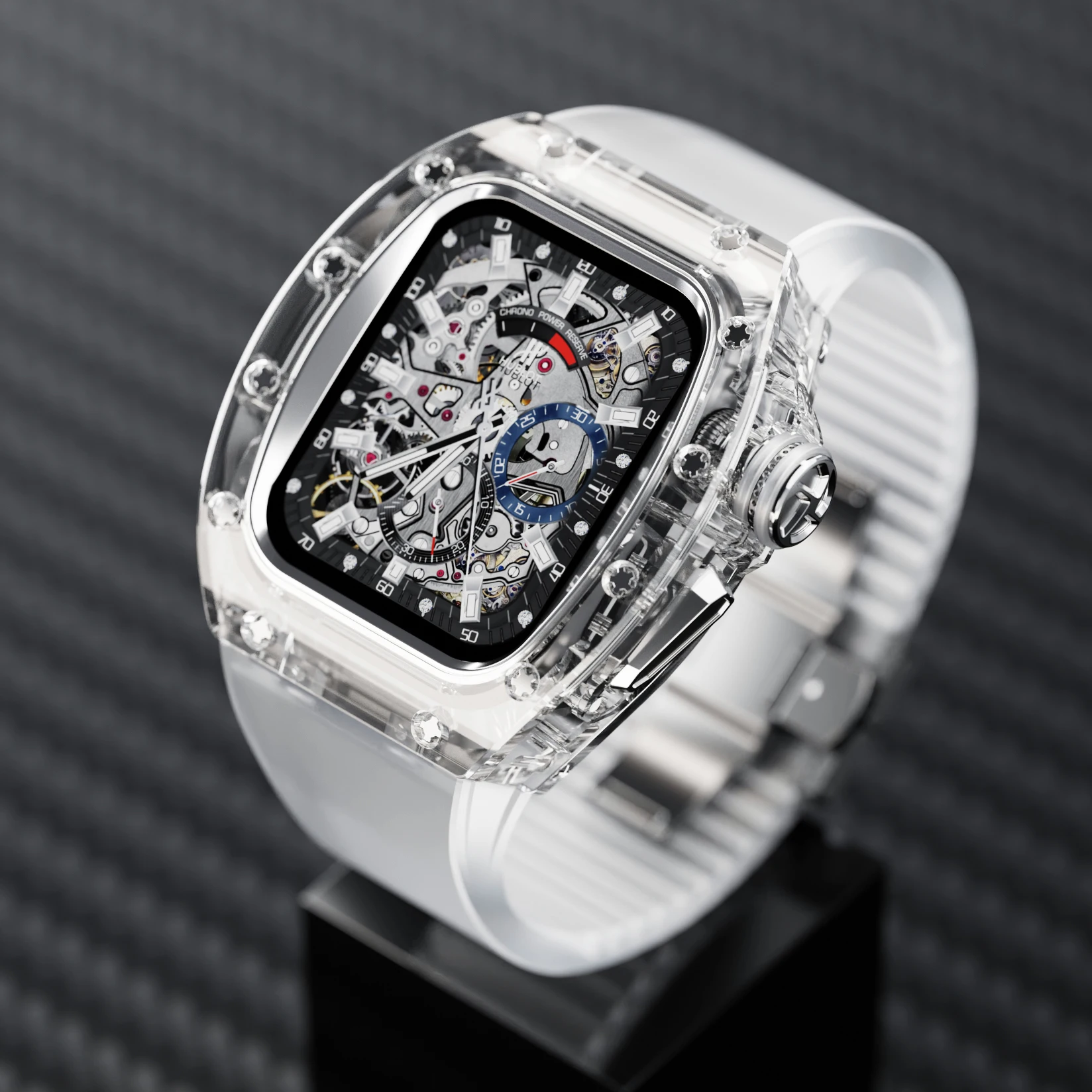 

Apple Watch case accessories for iwatch44mm 45mm k9 crystal glass case 8 7 6 5 4 SE New transparent modified strap