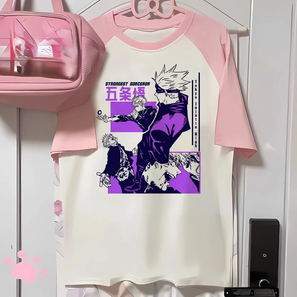 Женская футболка с принтом Satoru Gojo модная для девушек аниме одежда