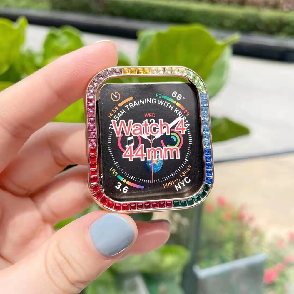 Diamond Case For Apple watch Case 41mm 45mm 44mm 40mm 42mm 38mm Bumper luxury Protector Cover For Apple Watch Serie 7 6 SE 5 4 3