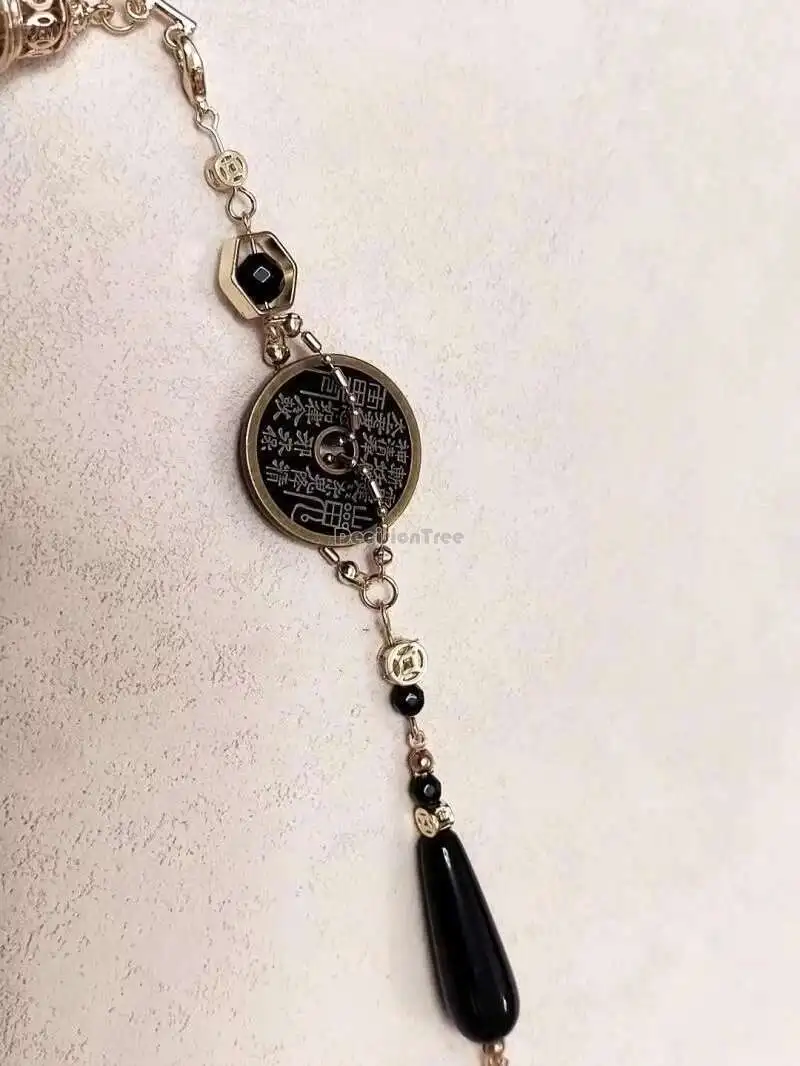 Длинные элементы древней китайской монеты 2025 года элегантные висячие серьги с