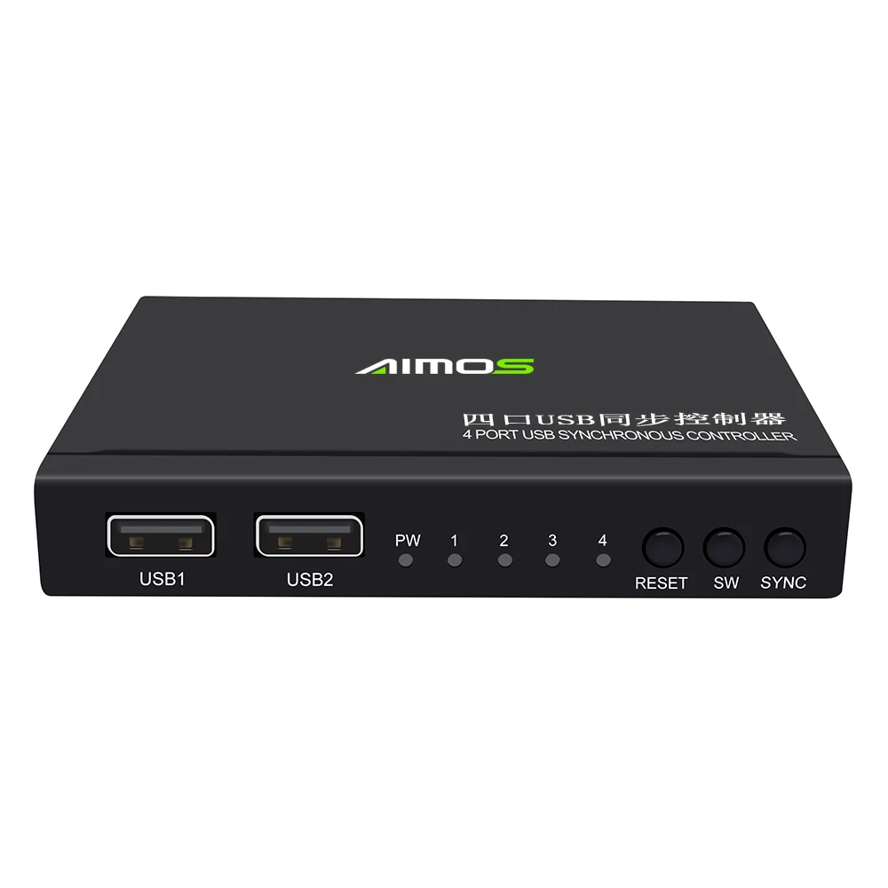 AIMOS 4 порта USB синхронизатор USB клавиатура мышь синхронный контроллер алюминиевый сплав KVM коммутатор Широкая совместимость