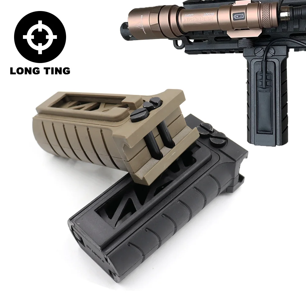 

Tactical Hunting Airsoft M4 M16 AR15 Grip QD Vertical Grip Folding Bipod Handle Foregrip with Remote Switch Rail Pads