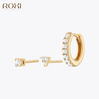 roxi 3pcssets crystal earrings for women 925 silver huggie ear piercing hoop earrings jewelry earring jewelry accessories gifts